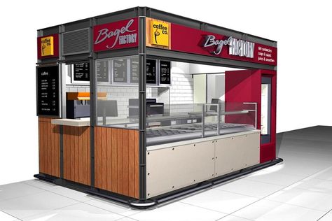 Outdoor food booth design for ice cream & fast food serving Food Advertising Design, Cofee Bar, Kitchen Booth, Food Court Design, Street Food Design, Food Stall Design, Argentinian Food, Container Cafe, Food Kiosk