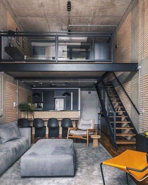 Small Loft Apartments, Tiny House Interior Design, Minimal Interior Design, Loft Interior Design, Loft Interior, Small Loft, Loft Interiors, Loft House, Loft Living