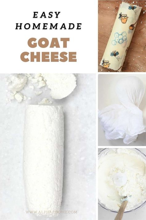 Goat cheese (or chevre cheese) is super simple to make at home, not to mention ridiculously cost-effective. Using just 3 ingredients, you can whip up a batch of customizable homemade goats cheese ready to impress your family and friends! How To Make Goat Cheese, Making Goat Cheese, Make Goat Cheese, Homemade Goat Cheese, Goat Products, Chevre Cheese, Cheese Recipes Homemade, Caramelised Onion Tart, Cheese Making Recipes