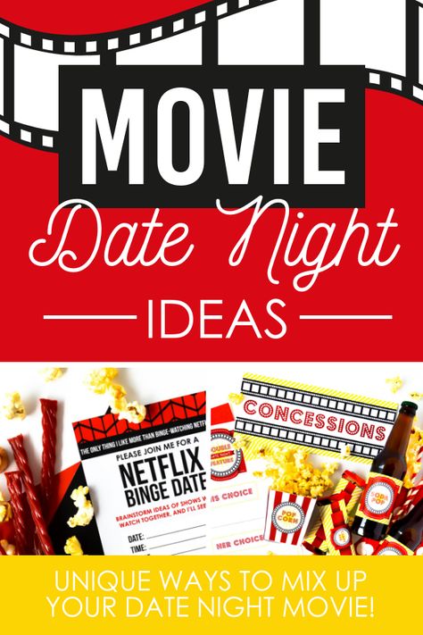 Movie Date Night Ideas for couples- unique ways to mix up your movie night for date night! #movienight #datenight Couples Movie Night, Date Night Movies, Date Night Ideas For Married Couples, Creative Date Night Ideas, Up The Movie, Night Movie, Movie Night Snacks, Romantic Date Night Ideas, Movie Date