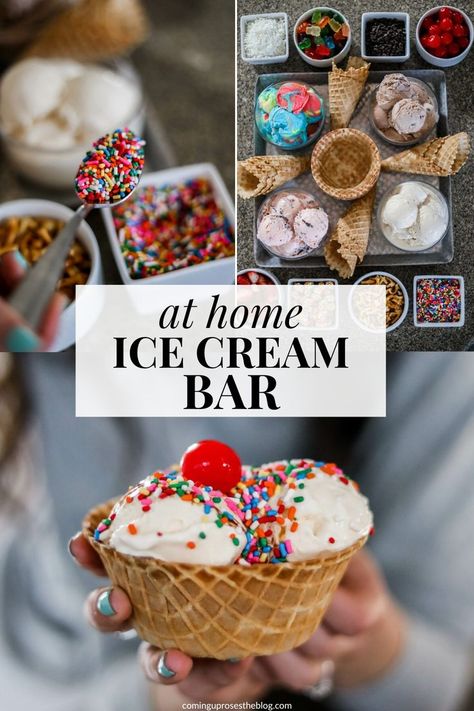 Ice Cream Sundae Bar Ideas For Kids, Ice Cream Table Ideas, Ice Cream Bar Party Ideas, Ice Cream Sundae Bar Ideas, Ice Cream Party Bar, Sundae Bar Ideas, Diy Ice Cream Bar, Vintage Eclectic Wedding, Banana Sundae