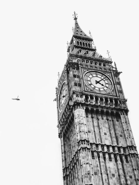 Photo by Liz Tanna - Big Ben (4) Big Ban, London Photography, White Picture, Big Ben, White Background, London, Black And White, Collage, Photography