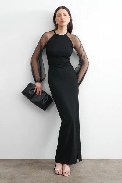 Modern Minimalist Dresses for Women | Marcella NYC – Page 2 Black Formal Dress With Sleeves, Cocktail Dress Long Sleeve, Broadway Dress, Mesh Sleeve Dress, Cocktail Dress Long, Cocktail Attire For Women, Long Black Evening Dress, White Evening Dress, Long Sleeve Cocktail Dress