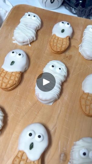 Nutter Butter Ghosts and Mummies! 👻🎃 So spooky cute and super simple too!Comment LINK for the recipe. 👍 #nutterbutter #nutterbutterghostshttps://www.momlovesbaking.com/easy-nutter-butter-spooky-halloween-cookies-recipe/ | Mom Loves Baking | Sam Phillips · How to Dream Halloween Nutter Butter, Butter Butter Ghosts, Nutter Butter Halloween Treats, Nutter Butter Ghosts, Nutterbutter Ghosts, Sam Phillips, Halloween Cookie Recipes, Nutter Butter Cookies, Nutter Butter