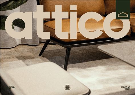 Attico™ | Brand Identity | '24 Vintage Style Furniture, Editorial Branding, Graphic Design Humor, Furniture Logo, Unique Branding, Visual Identity Design, Logo Project, Design Textile, Graphic Design Pattern