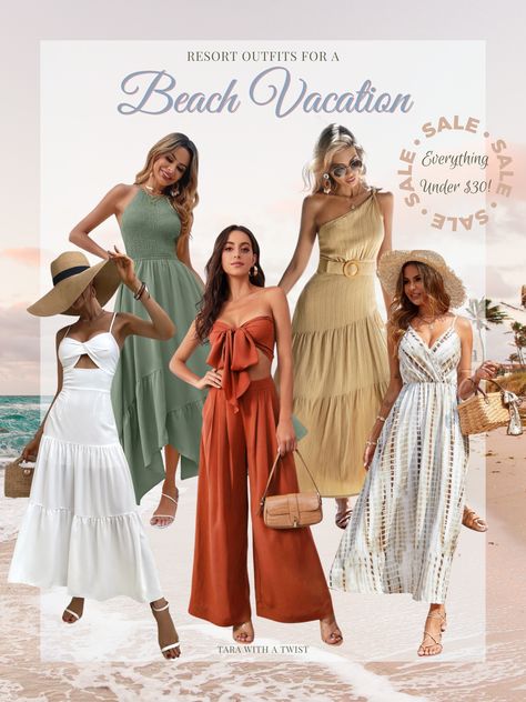 Hotel Outfits Summer, Fancy Resort Outfit, Dresses For Beach Vacation, Resort Outfits Vacation, Resort Dinner Outfit, Resort Wear For Women Classy, Resort Outfit Ideas, Resort Dresses Beach, Cruise Dresses