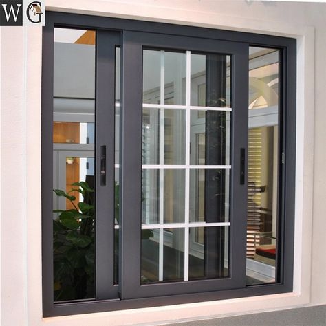 Aluminum Windows Design, Sliding Window Design, Iron Window Grill, Modern Window Design, Window Glass Design, Window Grill Design Modern, House Window Design, Aluminium Sliding Doors, Balcony Grill Design