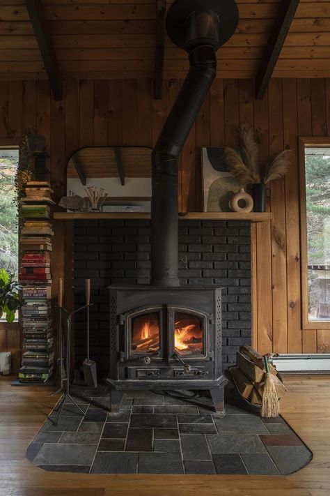 Wood stove hearth ideas