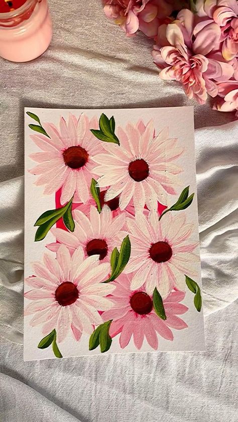 Shower Remodel Tile, Painting Flowers Tutorial, Easy Flower Painting, Farmhouse Shower, Black Tile, Art Painting Tools, Acrylic Painting Flowers, Flower Art Drawing, Soyut Sanat Tabloları