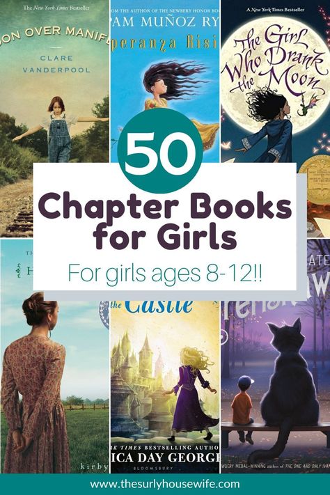 Bored kids at home? Reading is an awesome indoor activity for kids. Need books for girls? Don't miss this post which features the best chapter book  for girls including classics and newer fiction! From ages 8-12, this post has a reading list for ANY girl. 3rd Grade Chapter Books, Living Books List, 6th Grade Girls, 3rd Grade Books, Books For Girls, Bored Kids, Sisters Book, Realistic Fiction, List Of Books