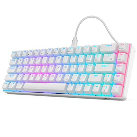 Deal of the day: RK ROYAL KLUDGE RK68 (RK855) Wired 65% Mechanical Keyboard, RGB Backlit Ultra-Compact 60% Layout 68 Keys Gaming Keyboard, Hot Swappable Keyboard with Stand-Alone Arrow/Control Keys, Brown Switch White 60% Keyboard, Control Key, Pc Components, Standing Alone, Mac Laptop, Gaming Keyboard, Laptop Keyboard, Tech Support, User Guide