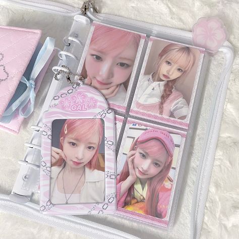 Pink Kpop Aesthetic, Binder Deco, Photocard Aesthetic, Binder Decoration, Kpop Binder, Ive Aesthetic, Pc Decoration, Photocard Binder, Kpop Deco