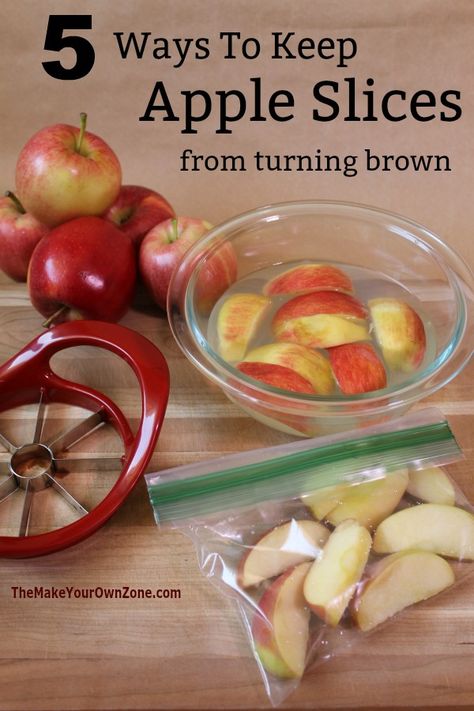 5 Ways To Keep Apple Slices Fresh - The Make Your Own Zone Keep Apples From Browning, Appetizers Fruit, Snacks For School, Apple Snacks, Fruit Appetizers, Appetizers For Kids, Utila, Fruit Snacks, Apple Slices