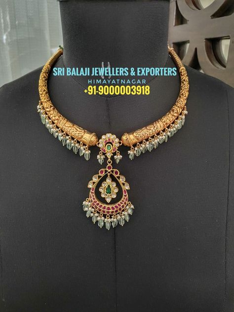 Simple Kanti Models, Kanta Necklace Designs, Kante Models Gold, Kante Jewellery Designs, Kante Gold Necklaces 20 Grams, Kante Indian Jewellery, Gold Kante Designs, Kante Necklace Designs, Kanti Necklace Designs