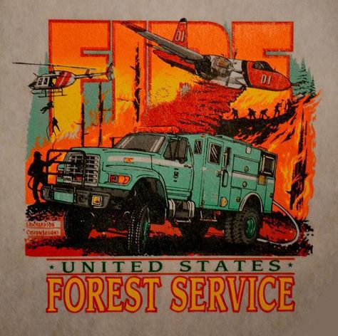 Fire Tee Shirt US Forest Service Forestry Firefighter, Wildland Fire Gear, Wildland Firefighter Gear, Ancestor Veneration, Forest Firefighter, Fire Pictures, Clothing Graphics, Wildland Firefighting, Fire Watch