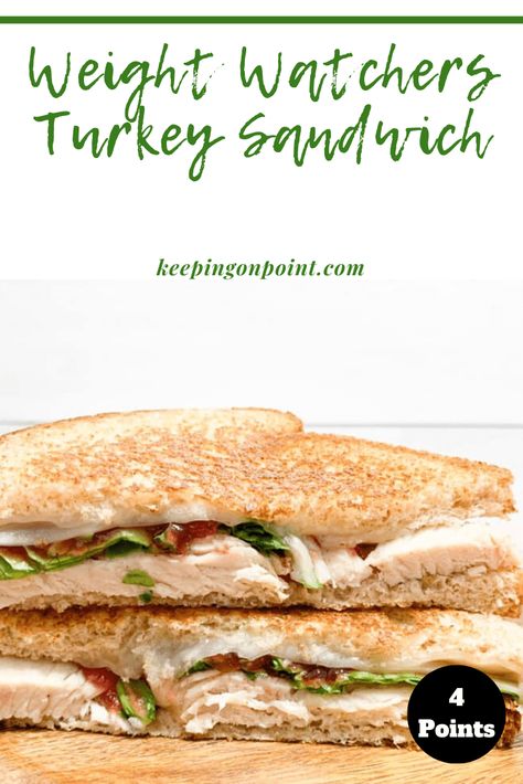 Weight Watchers Chicken, Turkey Melt, Turkey Sandwiches Recipes, Keeping On Point, Cheese Turkey, Turkey Spinach, Weight Watchers Lunches, Cooking Turkey Breast, Turkey Sandwich