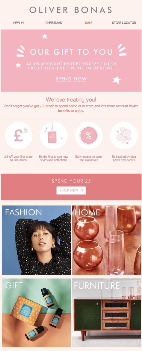 Rewards Email Design, Emailer Design, Newsletter Inspiration, Welcome Emails, Loyalty Rewards, Newsletter Design, Sale Store, Loyalty Program, Oliver Bonas