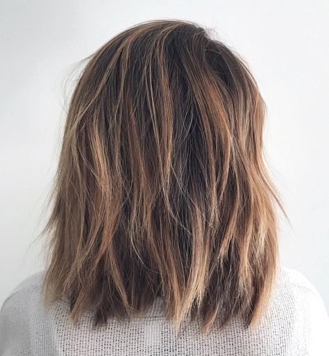 50 Best Medium Length Layered Haircuts in 2019 - Hair Adviser Choppy Lob Haircut Straight, Straight Textured Long Bob, Shag Lob Haircut Straight, Choppy Lob Straight Hair, Hair Lobs Medium Straight, Medium Length Choppy Layers Straight, Short Choppy Haircuts Straight Hair, Easy Mom Haircut Thick Hair, Straight Lob Hairstyles