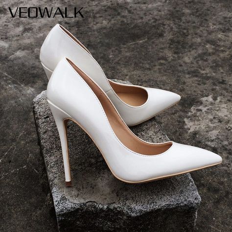 White Stiletto Heels, White Stilettos, Shoes For Woman, Stilettos Shoes, Unique Heels, Blue High Heels, White High Heels, Girls Heels, Super High Heels