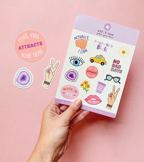 Kawaii, Sticker Card Design, Sticker Sheet Packaging, Sticker Pack Packaging, Aesthetic Packaging Design, Sticker Product Photos, Sticker Sheet Design, Sticker Shop Packaging, Sticker Product Photography