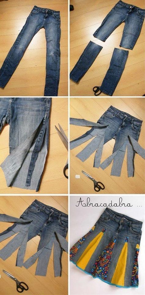 Återvinna Jeans, Low Cut Jeans, Jeans Recycling, Jean Diy, High Wasted Jeans, Diy Jeans, Diy Vetement, Recycle Jeans, Jeans Skirt