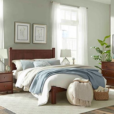 Cherry Wood Bedroom, Shaker Bedroom, Dark Wood Furniture, Bedroom Cabinets, Solid Wood Platform Bed, Timeless Decor, Solid Wood Bed, Inspire Me Home Decor, Wood Platform Bed