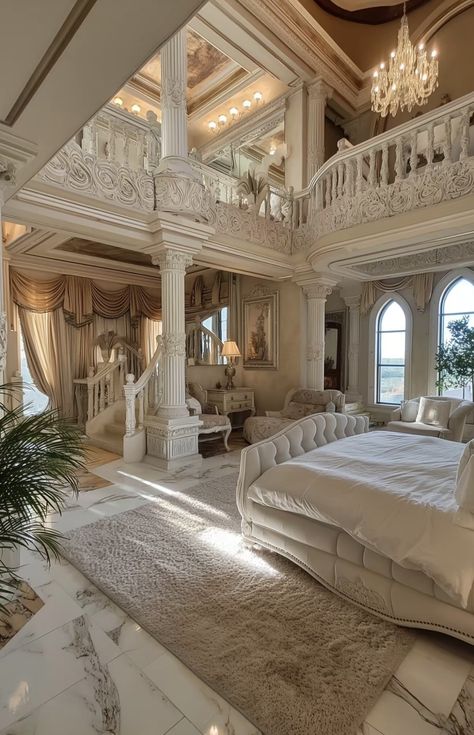 Old Money Mansion Bedroom, Rich Mansion Interior, Old Money House Bedroom, Rooms In A Mansion, Castle Bedroom Luxury, Mansions Luxury Interior, Rich Houses Interior, Fancy Bedroom Luxury, Giant Bedroom