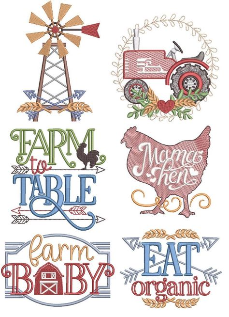 Fun On The Farm 1 Farmhouse Embroidery Designs, Fun On The Farm, Farm Embroidery, Embroidering Machine, Inspired Images, Engraving Ideas, Ith Machine Embroidery, Holiday Embroidery, Heating Pads