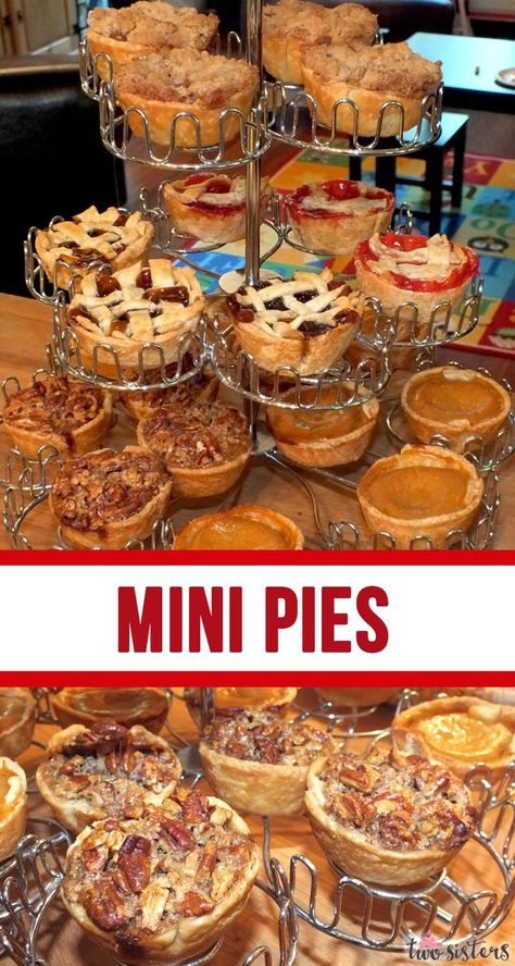 When I think of Fall desserts, I think of pie. But sometimes you just want a taste of pie and not a whole pie.  That's when you need to make a batch of these super fun Mini Pies.  Apple, Pecan, Pumpkin, Berry … why pick just one. The more flavors the better for this fun and unique Fall dessert. #FallDesserts #FallDessert #FallPies Unique Fall Desserts, Pies For Thanksgiving, Thanksgiving Desserts Pie, Mini Pie Maker, Mini Pie Recipes, Pecan Pumpkin, Fall Pies, Kinds Of Pie, Pies Maker