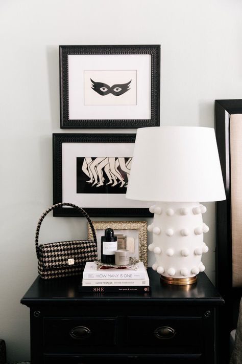 A Comprehensive Guide To Thrifting Home Decor Like A Pro Bestie Apartment, Dresser Vignette, Thrifting Home, Modern Parisian Interior, Nightstand Styling, Modern Parisian, Parisian Interior, Nightstand Decor, Perfect Bedroom