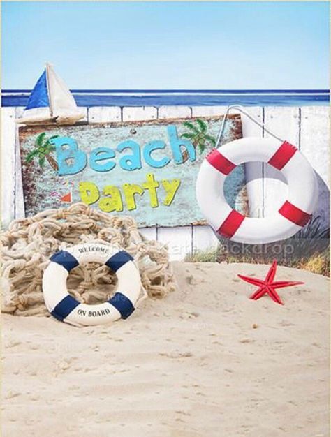 Beach Backdrop Photoshoot, Summer Party Background, Decor Tet, Summer Backdrop, Life Buoy, Beach Backdrop, Sea Background, Baby Backdrop, Kids Background