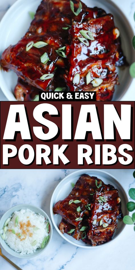 Try this Easy Sticky Asian Pork Ribs Recipe for a mouthwatering addition to your pork dishes collection! This sticky ribs recipe features tender sticky pork ribs that are perfect for any occasion. Learn how to cook ribs with an asian pork twist using this simple chinese pork rib recipe. Ideal as a baked pork dish, these asian spare ribs recipe are cooked to perfection in the oven. Asian Spare Ribs Recipe, Asian Spare Ribs, Sticky Asian Pork, Asian Pork Ribs, Pork Rice Bowl Recipe, Asian Ribs Recipe, Easy Pork Ribs, Pork Rib Recipe, Pork Rib Marinade