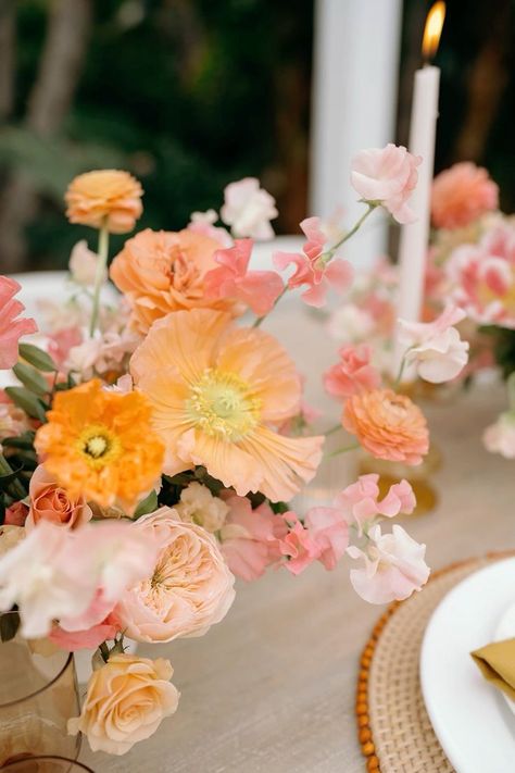 Crafting a Stunning Wedding Mood Board: Step-by-Step Guide Pink And Orange Peonies, Peach And Cream Wedding Theme, Peach Wedding Color Palette, Pink Orange Yellow Green Wedding, Peachy Wedding Flowers, Orange Pink Wedding Flowers, Peach Fall Wedding, Peach Wedding Florals, Green And Peach Wedding