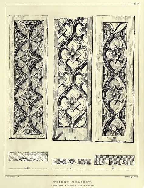 https://flic.kr/p/6b1S2p | Gothic Ornaments (40) | www.stevenpoke.com (subscribe for free image sets)  shop.ebay.co.uk/merchant/phoenix-e-books-uk Viking Ornament, Baroque Frame, Gothic Pattern, Ornament Drawing, Gothic Design, Ancient Buildings, Classical Architecture, Gothic Architecture, Old Book