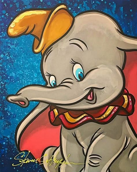 Disney Character Paintings, Dumbo Painting, Dumbo Characters, Thumper Disney, Catholic Pictures, Disney Paintings, Disney Wall, Disney Phone Wallpaper, Classic Cartoon Characters