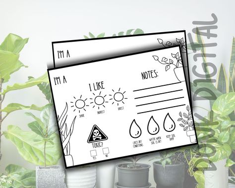 Houseplant Care Card Printables! Plant Cards, Plant Store, Houseplant Care, Plant Care Instructions, Plant Shop, Plant Labels, Store Ideas, House Plant Care, Care Card