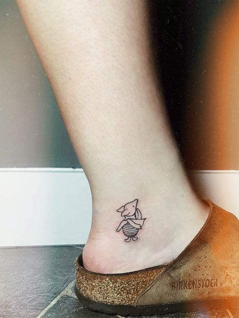 Fine line piglet tattoo from winnie the pooh Winnie The Pooh Piglet Tattoo, Pooh And Piglet Tattoo, Winnie The Pooh And Piglet Tattoo, Winnie The Pooh Tattoo Ideas, Winnie The Pooh Tattoo, Piglet Tattoo, Skin Color Tattoos, Winnie The Pooh Tattoos, Bear Tattoos