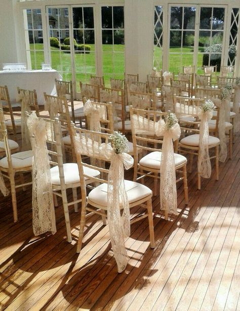 Wedding Ceremony Chairs, Wedding Chair Sashes, The Orangery, Ceremony Chairs, Wedding Chair Decorations, Vintage Wedding Theme, Wedding Chair, Chair Sashes, Wedding Hall