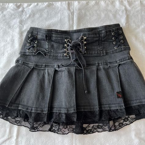 Tripp nyc skirt altered to fit a size s-m #tripp... - Depop Tripp Nyc Skirt, Mode Emo, Tripp Nyc, 2000s Fashion Outfits, Ropa Diy, Baggy Pants, Mein Style, Swaggy Outfits, Mode Inspo