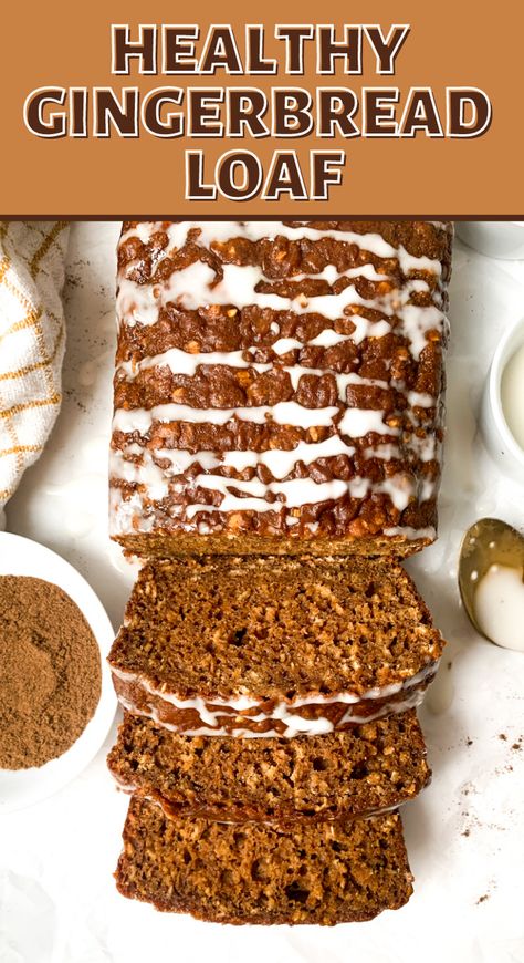 Oatmeal Loaf Cake, Healthy Gingerbread Loaf, Healthy Gingerbread Recipes, Gingerbread Spice Cake, Healthy Spice Cake, Healthy Christmas Cake, Healthy Loaf Cake Recipes, Healthy Loaf Recipes, Loaf Desserts