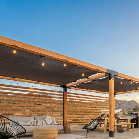 Toja Grid on Instagram: "Outdoor living goals! This incredible space by @mojavevilla in Joshua Tree, California has something for everyone: "I love my Toja Grid! It is perfect for arranging furniture and decor and the ability to customize all sides allowed me to find the perfect place for privacy and shade." Glad to hear it Chris, thanks for sharing! . . . . . #tojagrid #DIY #outdoorliving #outdoorspace #backyardbuild #build #doityourself #pergoladesign #outdoorinspo #diyhomedecor #weekendvibes Toja Grid, Arranging Furniture, Backyard Buildings, Joshua Tree California, Diy Outdoor Kitchen, Pergola Designs, Thanks For Sharing, Furniture Arrangement, Yard Ideas