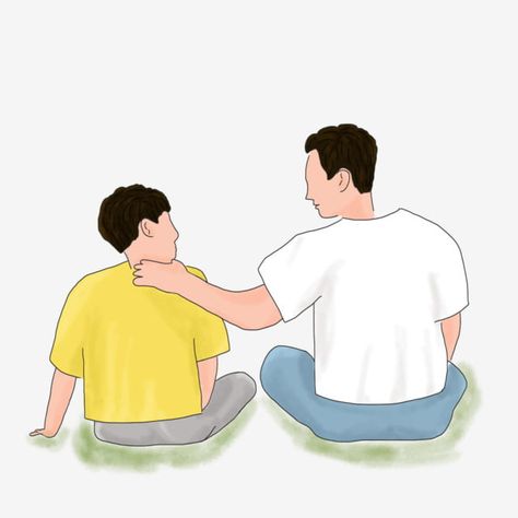 fathers back,son back,warmth,warm,family,walking,accompany,talk,chat,communication,hand painted,illustration,cartoon,free buckle,fathers day,father,son,father and son,family clipart,cartoon clipart,communication clipart,walking clipart Father And Son Cartoon, Father And Son Drawing, Father And Son Painting, Communication Clipart, Father And Son Illustration, Father Cartoon, Father With Son, Son And Dad, Son And Father