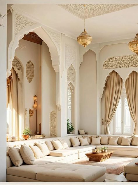 Artisan & Blooms Home Decor Arabesque Interior Design, Arabic Style House, Marrakech Interior Design, Arabian Living Room, Arabian Interior, Modern Arabic Interior, Arabic Interior, Hotel Inspired Bedroom, Moroccan Inspired Bedroom