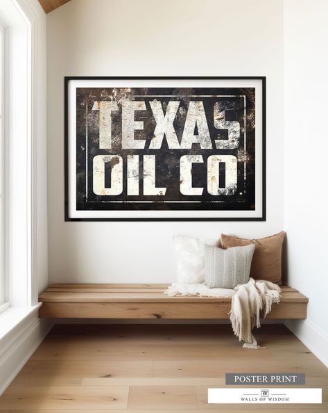 Ranch Wall Decor, Southwestern Wall Art, Texas Oil, Texas Home Decor, Texas Wall Art, Camper Signs, Oil Field, Rustic Western Decor, Modern Farmhouse Home Decor