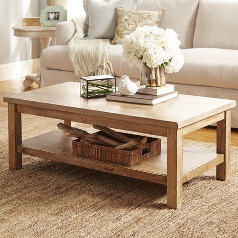 Farmhouse Coffee Tables, Farmhouse Style Coffee Table, Center Table Living Room, Farmhouse Living Room Furniture, Coffee Table With Shelf, Table Decor Living Room, Home Coffee Tables, Coffee Table Farmhouse, Coffee Table Rectangle