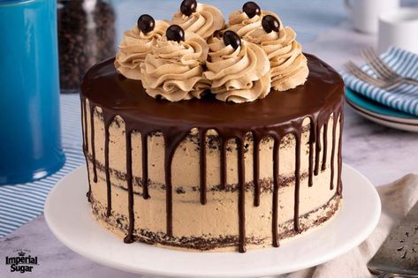 Mocha Cake | Imperial Sugar Pudding Layer Cake, Mocha Cake Recipe, 31 Birthday, Chocolate Mocha Cake, Dessert Chef, Mocha Cake, Coffee Buttercream, Creamy Coffee, Chocolate Mocha