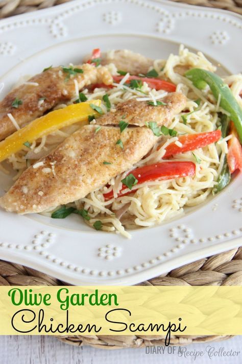 Copycat Olive Garden Chicken Scampi Olive Garden Chicken Scampi, Olive Garden Recipe, Copycat Olive Garden Chicken, Chicken Scampi Recipe, Olive Garden Chicken, Chicken Scampi, Copycat Olive Garden, Resep Pasta, Olive Garden Recipes