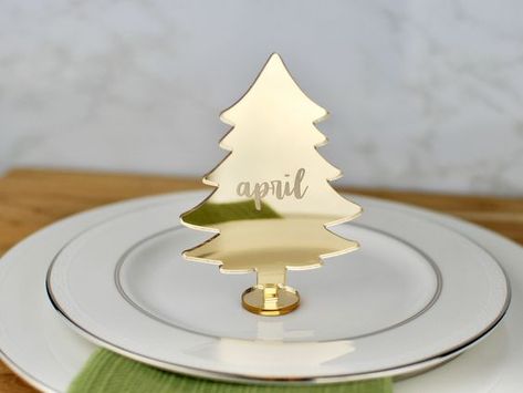 Laser Cut Christmas Ideas Christmas Fayre Ideas, Laser Christmas, Holiday Place Settings, Jungle Party Decorations, Bridal Shower Cake Topper, Laser Engraved Acrylic, Christmas Place Cards, Custom Wedding Monogram, Acrylic Laser Cut