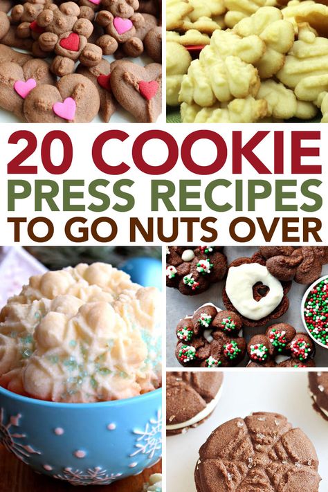 Press Cookie Recipe, Chocolate Spritz Cookies, Cream Cheese Spritz Cookies, Spritz Cookie Press, Cookie Press Recipes, Christmas Spritz Cookies, Pampered Chef Cookie Press, Biscuit Press, Spritz Cookie Recipe