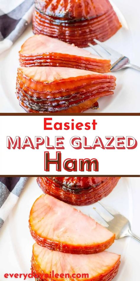 Boneless Ham Recipe, Maple Glazed Ham Recipes, Easy Ham Glaze, Smoked Ham Recipe, Ham In The Oven, Maple Glazed Ham, Ham Recipes Baked, Ham Glaze Brown Sugar, Homemade Ham